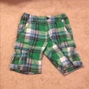 Green white and blue boys shorts